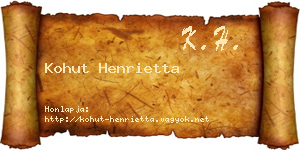Kohut Henrietta névjegykártya